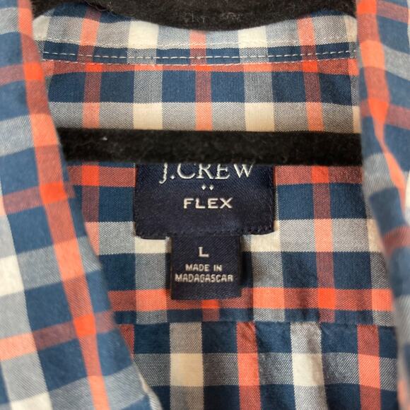 J. Crew Flex Fit Shirt Mens Large Blue Plaid Button Up Long Sleeve Preppy - Picture 4 of 9